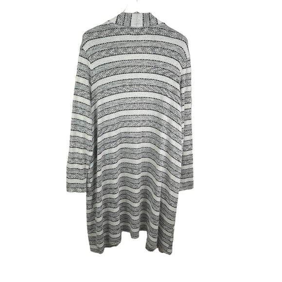 Lane Bryant 22/24 Rayon Blend Open Front Long Soft Knit Duster Striped Cardigan - Picture 2 of 15